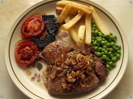 [Steak & chips]