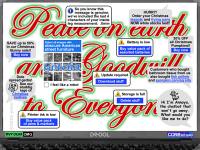 [Screen with Christmas message part-hidden by notifications]