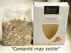[Half-full muesli
 packet]
