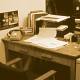 [My office desk, 1982]