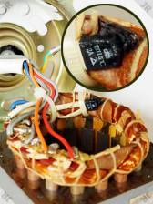 [Failed thermal fuse in fan motor]