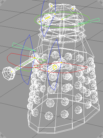 [Wireframe dalek model in trueSpace3]